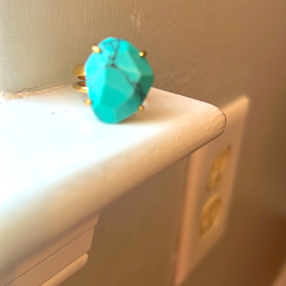 Stella & Dot Teardrop Turquoise-Blue Stone Ring - Picture 3 of 7